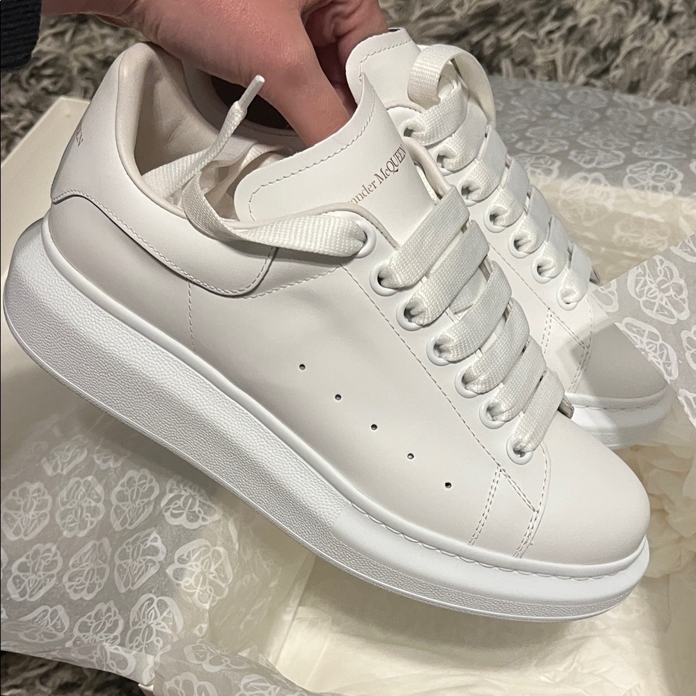 Alexander McQueen White Leather Sneakers
